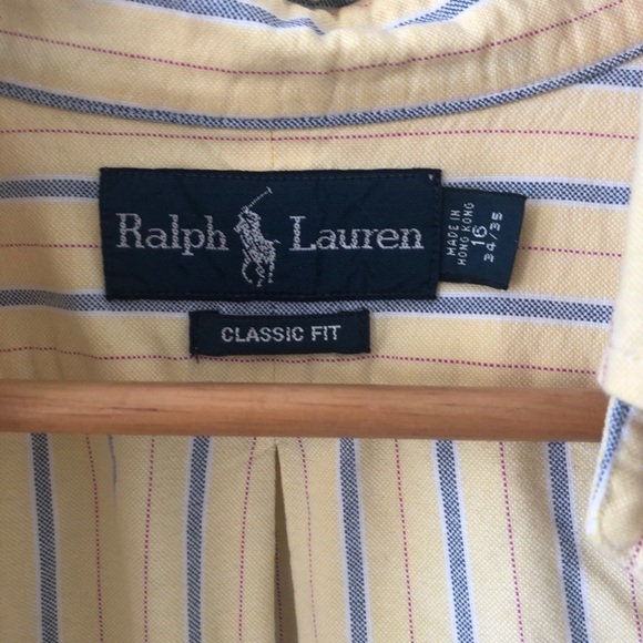 ❌SOLD❌ Ralph Lauren Yellow Striped Button Down - Picture 4 of 4